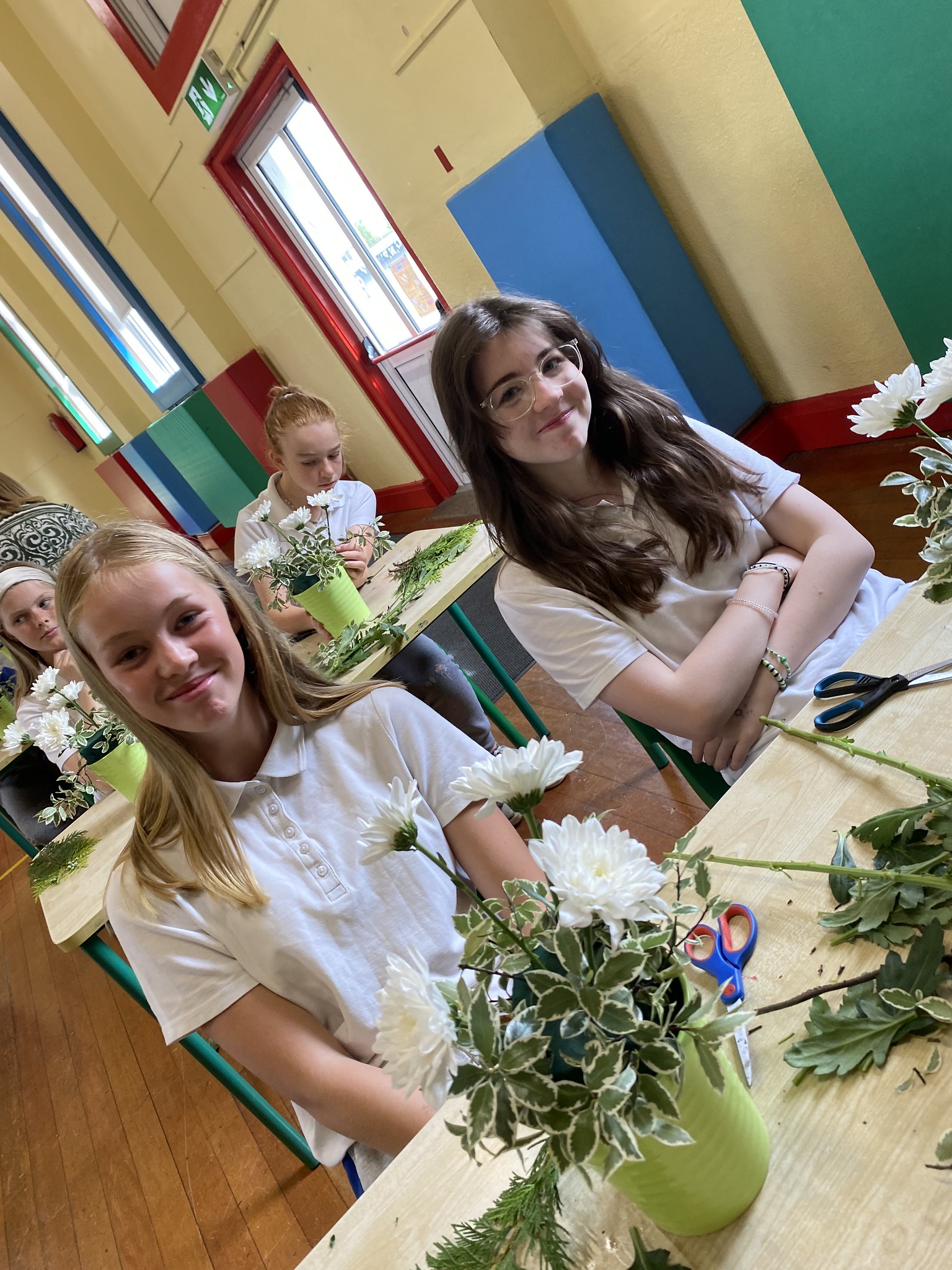 Flower arranging in 6th class 